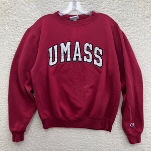 Champion UMASS University of Massachusetts Maroon Crewneck Sweatshirt Small